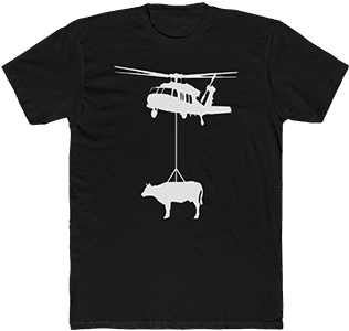 Get Raw Milk helicopter cow shirt
