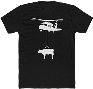 FindWool helicopter cow shirt